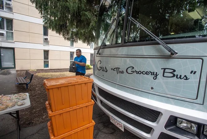 Front of Gus the Grocery Bus